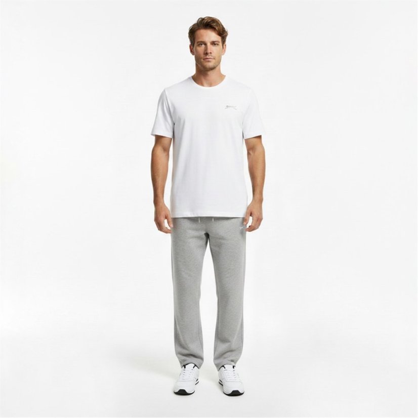 Slazenger Open Hem Fleece Pants Mens Grey Marl