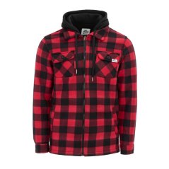 Lonsdale Men's Hooded Long Sleeve Sherpa Jacket Red