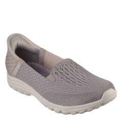 Skechers Reggae Fest 2.0 Slip On Trainers Womens Taupe Mesh