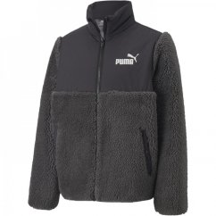 Puma Sherpa Jacket Fleece Unisex Kids Black