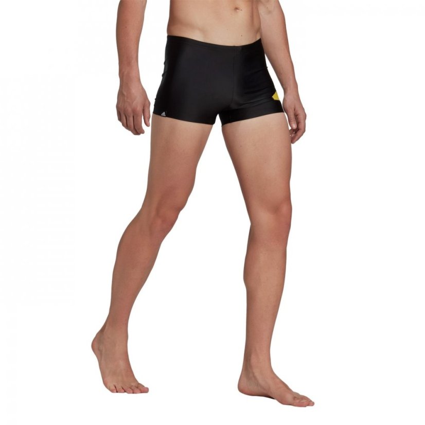 adidas 3-Bar Boxer Swim Shorts Mens Black/Imp
