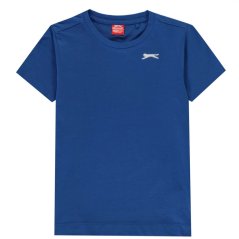 Slazenger Junior Boys Plain Tee shirt Royal Blue