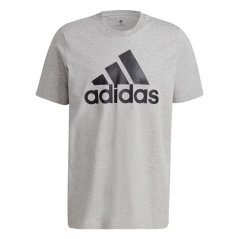 adidas Men's Big Logo Short-Sleeve Performance Gym Top Grey/Black