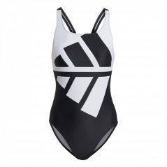adidas Logo Graphic Swimsuit BLACK/WHITE