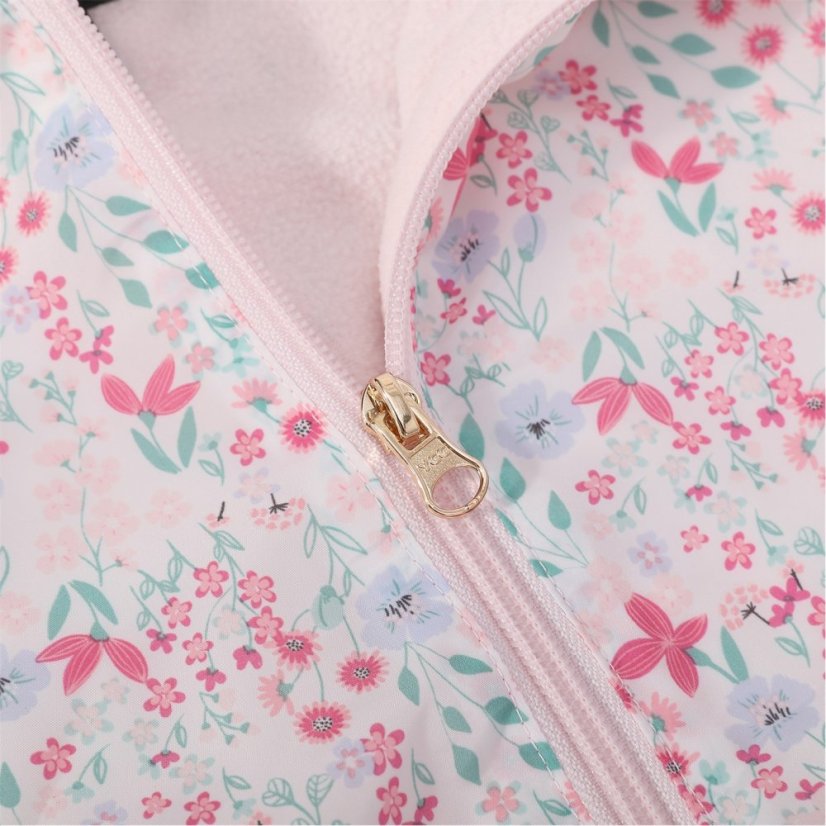 Firetrap Kids Enchanted Blossom Pink Floral Hooded Long Sleeve Anorak Pastel Pink