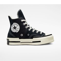 Converse Unisex Adults Chuck 70 Plus Canvas High-Top Trainers 001-Black/Egr