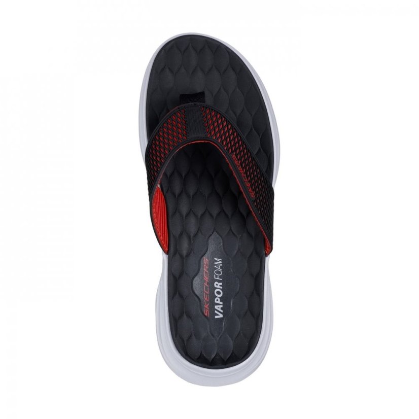 Skechers Kpu Padded Strap Vapor Foam Sandal Flat Sandals Mens Black/Red