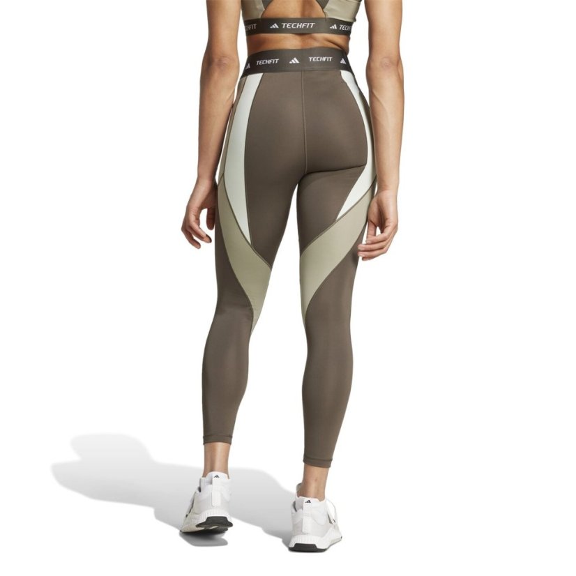 adidas TECHFIT 7/8 Colourblock Leggings Womens Olive