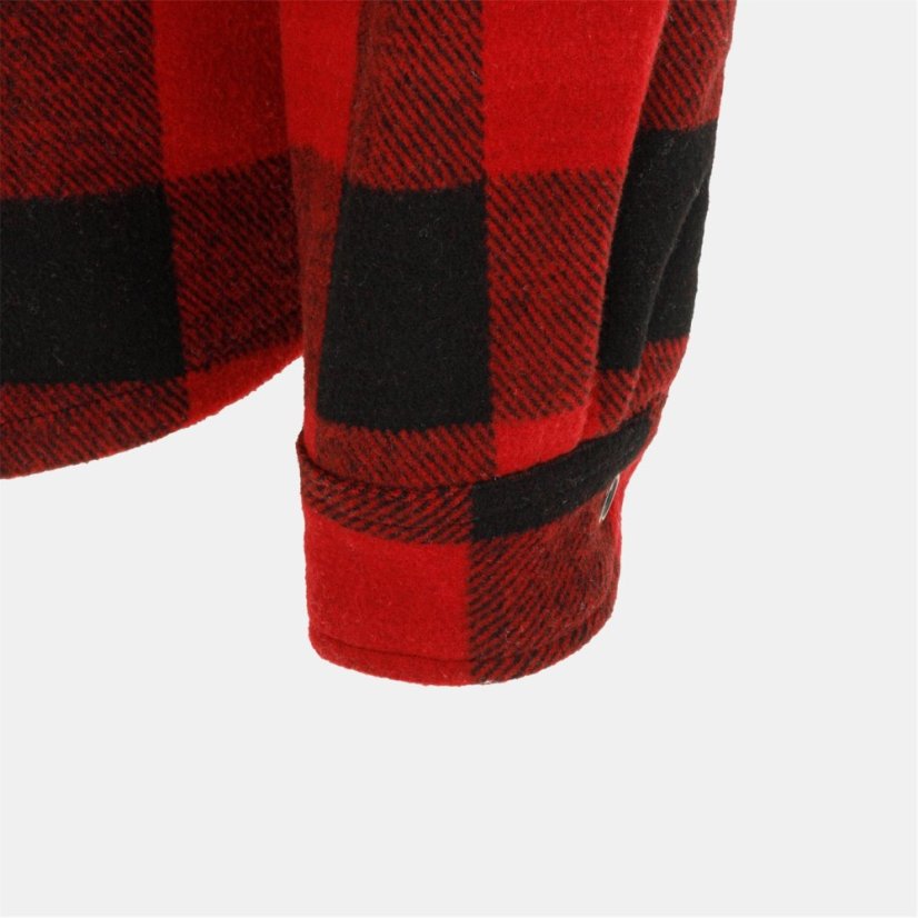 Lonsdale Men's Hooded Long Sleeve Sherpa Jacket Red/Black