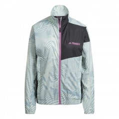 adidas Terrex Trail Wind Ladies Running Jacket Green/Grey