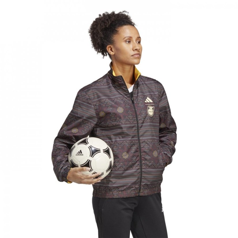 adidas Jamaica Anthem Jacket 2023 Womens Gold/Black