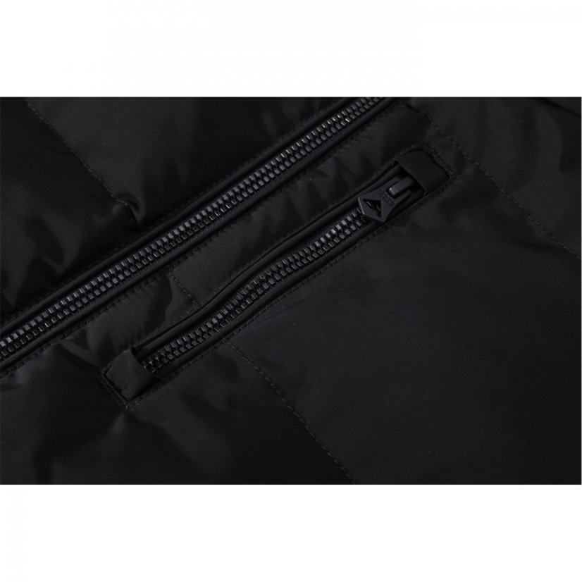 SoulCal Kids' Double Zip Detachable Faux Fur Hood Fleece Lined Short Puffer Jacket Black