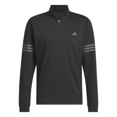 adidas 3 Stripe Zip Top Mens White/Black