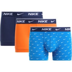 Nike 3 Pack Everyday Cotton Trunks Mens Nvy/Org/Blu AOP