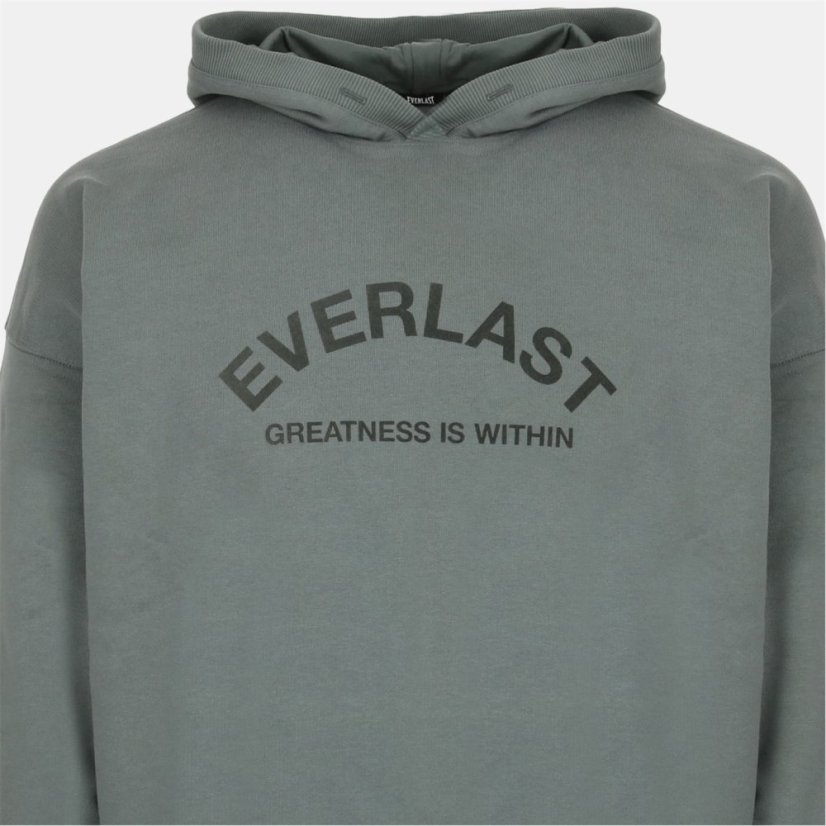 Everlast Men's Flocked Cotton Long Sleeve Oversized Fit Hoodie Khaki