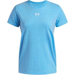 Under Armour Women's Rival Core Short-Sleeve Oversized T-Shirt Ether Blue/Wht