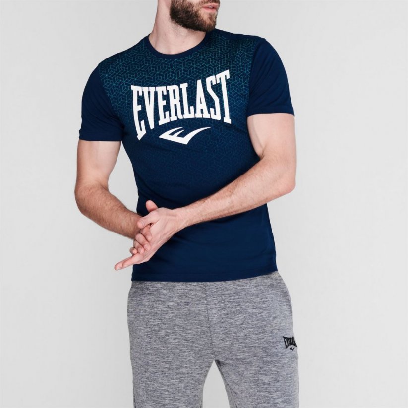 Everlast Geo Print T-Shirt Mens Blue
