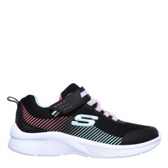 Skechers Microspec Runners Child Girls Black/Aqua
