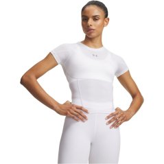 Under Armour Womens HeatGear® Elite Short Sleeve Performance Gym Top White