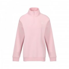 Slazenger Women's Funnel Neck Quarter Zip Sweatshirt Baby Pink