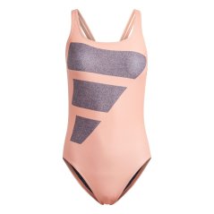 adidas Big Bars Swimsuit Coral/Navy/Whit