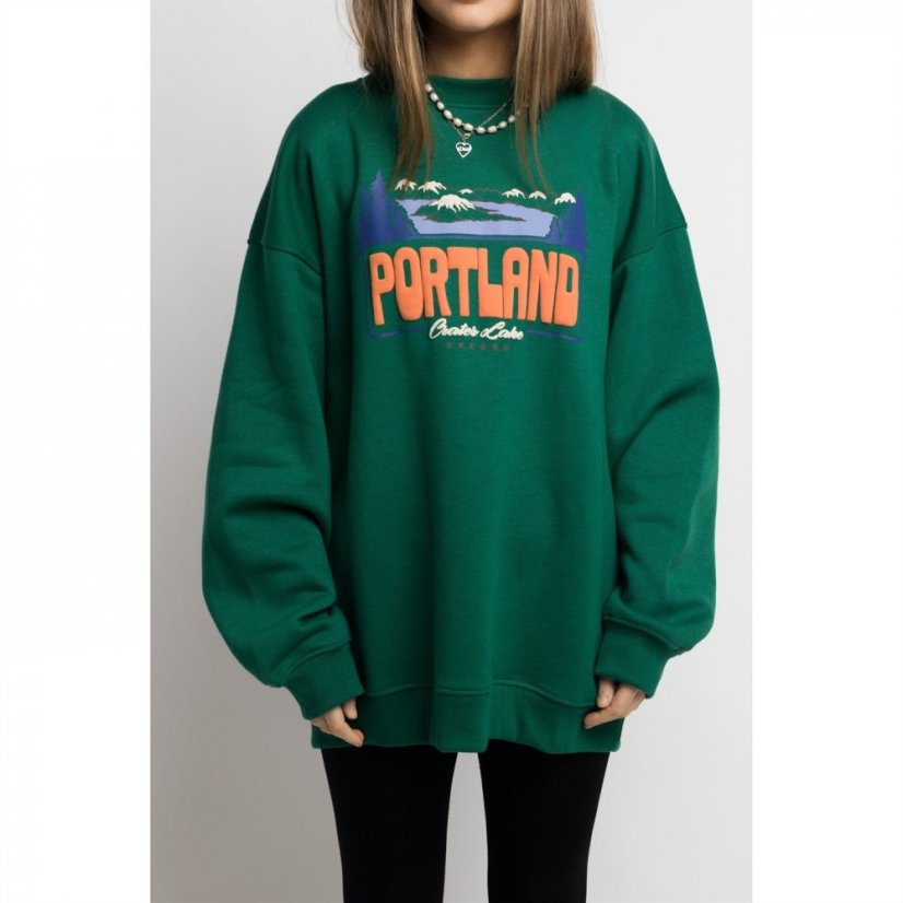 Daisy Street Portland Sweatshirt GREEN