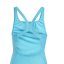 adidas Three Stripe Swimsuit Junior Girls Cyan/White