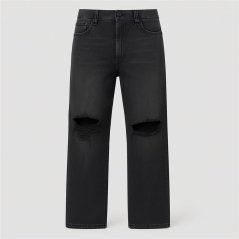 Firetrap Men's Ripped Cotton Straight Leg Jeans Black Wash