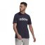 adidas Essentials Single Jersey Linear Embroidered Logo pánske tričko Navy Linear
