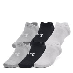 Under Armour Essential 6-Pack No-Show Socks Unisex Black/Wht/Gry