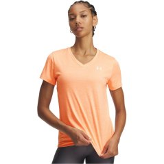 Under Armour Tech™ Twist V-Neck Short Sleeve Womens Orange Bloc