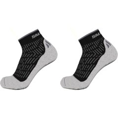 Salomon Ultra Quarter 2 Pack Running Socks Mens Black/Grey