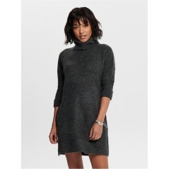 Only Women's Cowl Neck Jumper Dress Dk Grey Melange