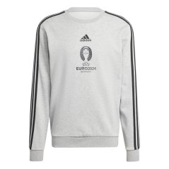 adidas UEFA EURO24™ Official Emblem Crew Sweatshirt Grey Heather