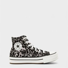 Converse Kids' Lift Print Canvas High-Top Trainers Frozen Thistle