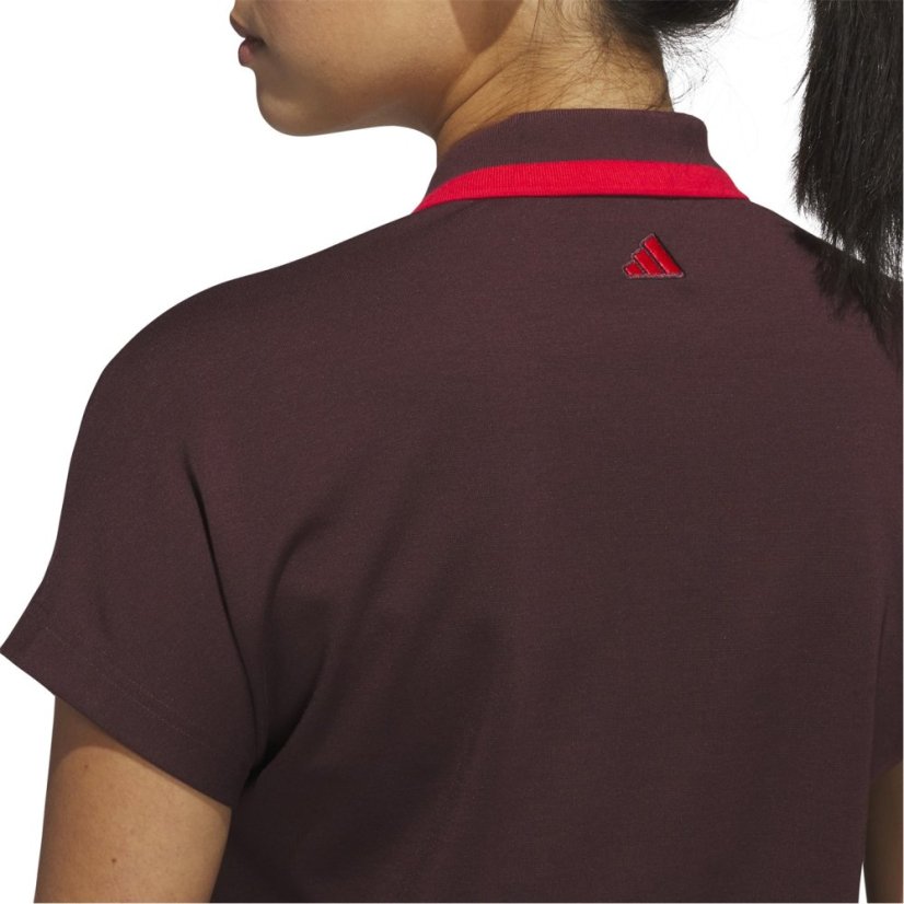 adidas Women's Go-To 2Btn Short Sleeve Performance Polo Shirt Aurora Ruby S25