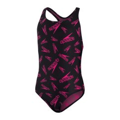 Speedo Boom Allover Medalist Swimsuit Womens Black/Pink