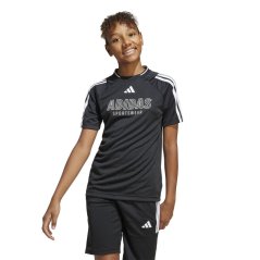 adidas House of Tiro T-Shirt Juniors Black/White