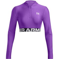 Under Armour Women's HeatGear Long-Sleeve Performance Gym Top Purple