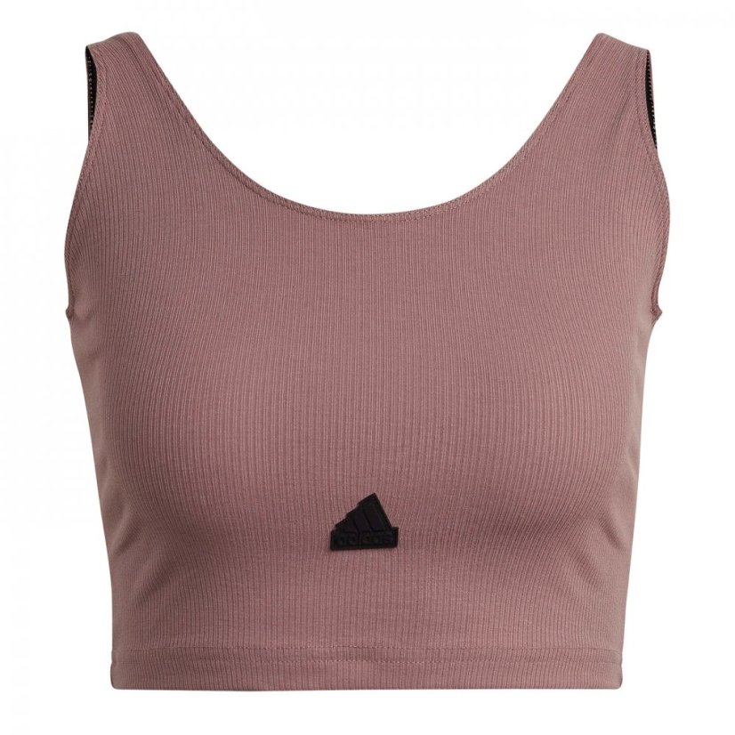 adidas Rib Cropped Top Womens Wonder Oxide/Bl