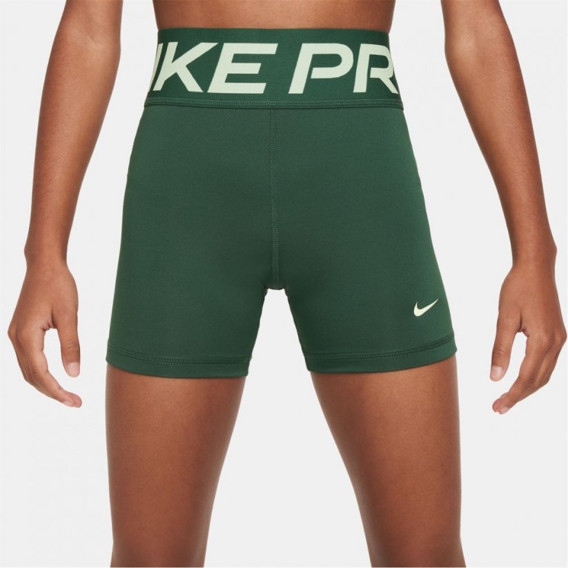 Nike Pro Big Kids' (Girls') Dri-Fit 3 Shorts Fir/Barely Volt