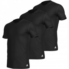 adidas 3 Pack Active Core Cotton V Neck pánske tričko Black