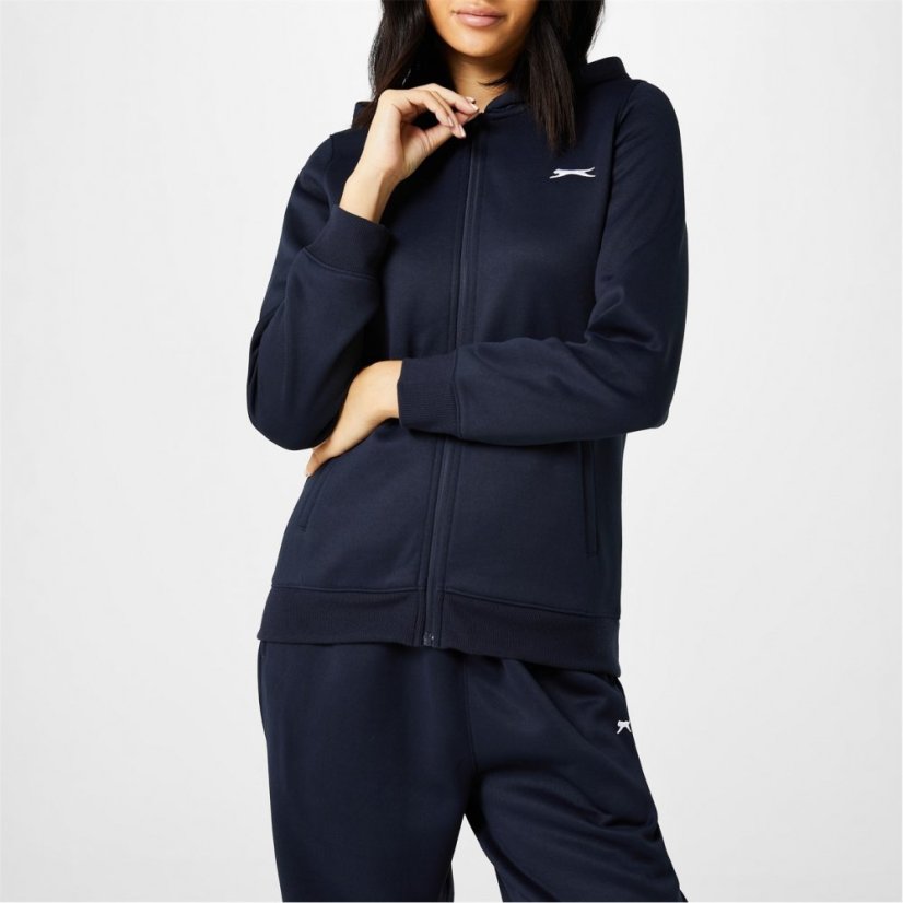 Slazenger Fitted Full Zip Hoodie Womens Navy