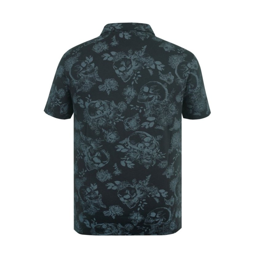 Firetrap All-Over Print Polo Top Mens Black