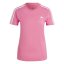 adidas Loungewear Essentials Slim 3-Stripes T-Shirt Women Womens Magenta/Wht