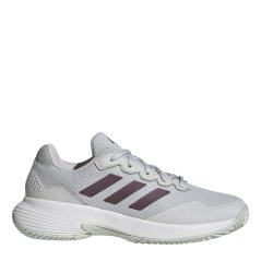 adidas Women's Gamecourt Tennis Shoes Grey One/Aurora