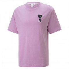 PUMA X Ami Logo T-Shirt Pink