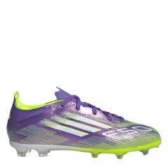 adidas F50 Elite Childrens Firm Ground Football Boots Purple/White