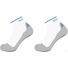 Salomon Ultra Quarter 2 Pack Running Socks Mens White/Grey