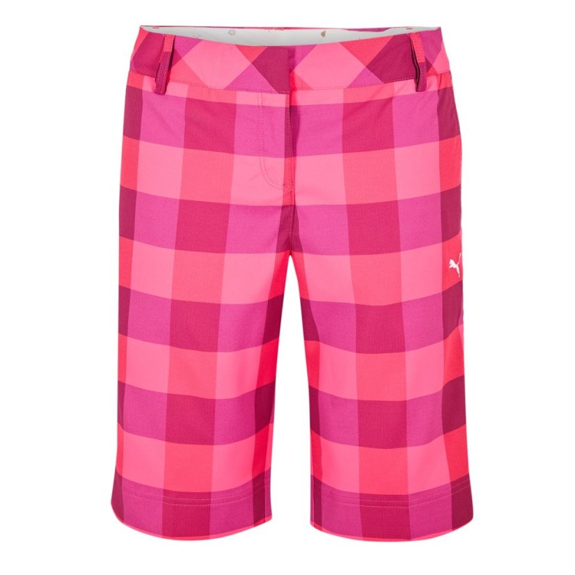 Puma (14) Golf Plaid Tech Short Womens Pink